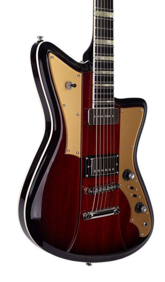 Eastwood Guitars Rivolta Mondata Baritone VIII Fuoco Burst #color_fuoco-burst
