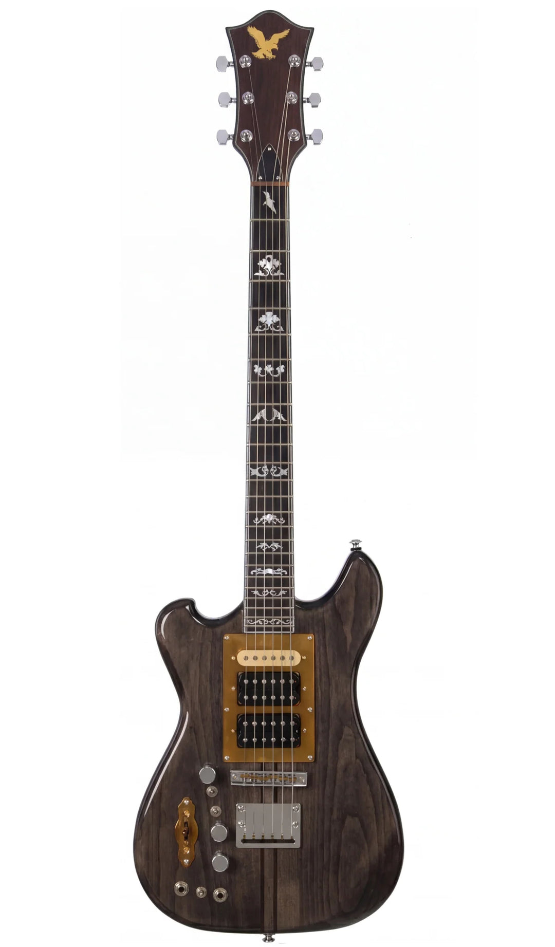 Eastwood Grey Wolf Electric Guitar - Left-Handed #color_charcoal-stain