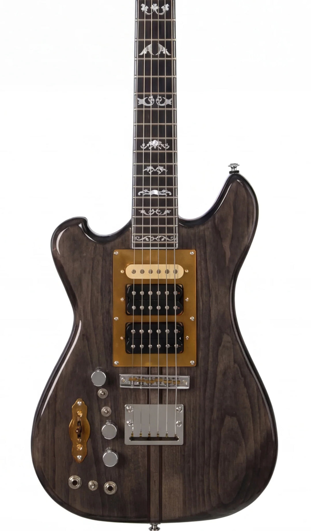 Eastwood Grey Wolf Electric Guitar - Left-Handed #color_charcoal-stain