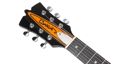 Eastwood Guitars Backlund Rockerbox II LH Orange Headstock #color_orange