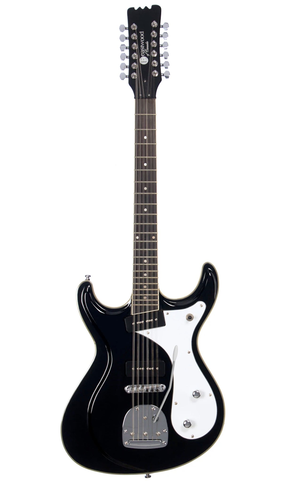 Eastwood Guitars Sidejack 12 DLX Black and Chrome #color_black-and-chrome